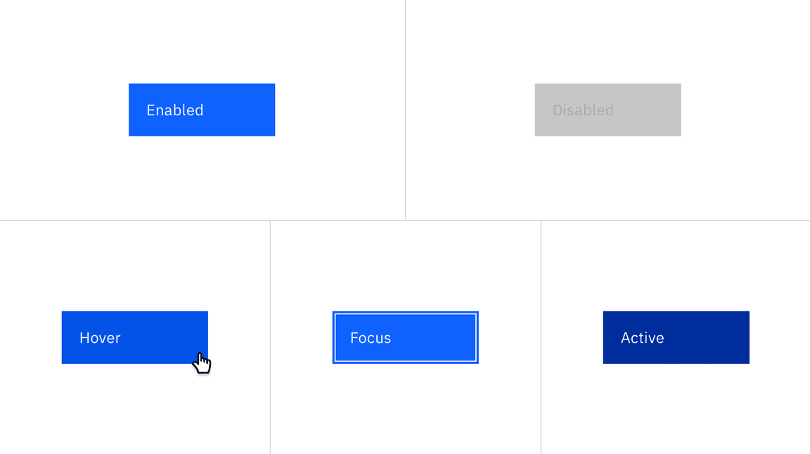 Primary button states and color